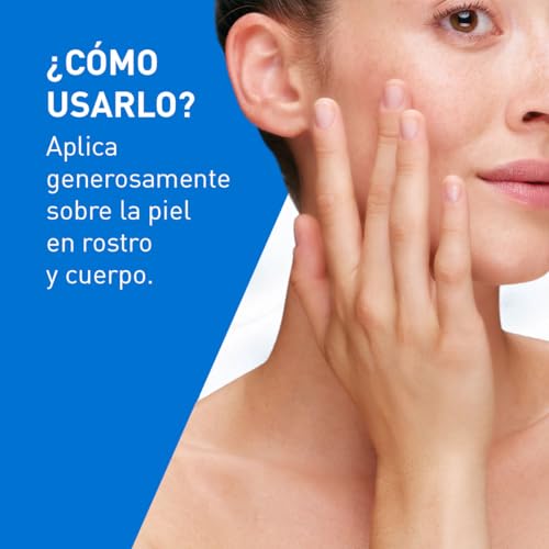 CeraVe Crema Hidratante Diaria para Rostro y Cuerpo, Piel Seca a Muy Seca, Hidratación por 24 Horas, con Ceramidas Esenciales y Ácido Hialurónico, 454 g