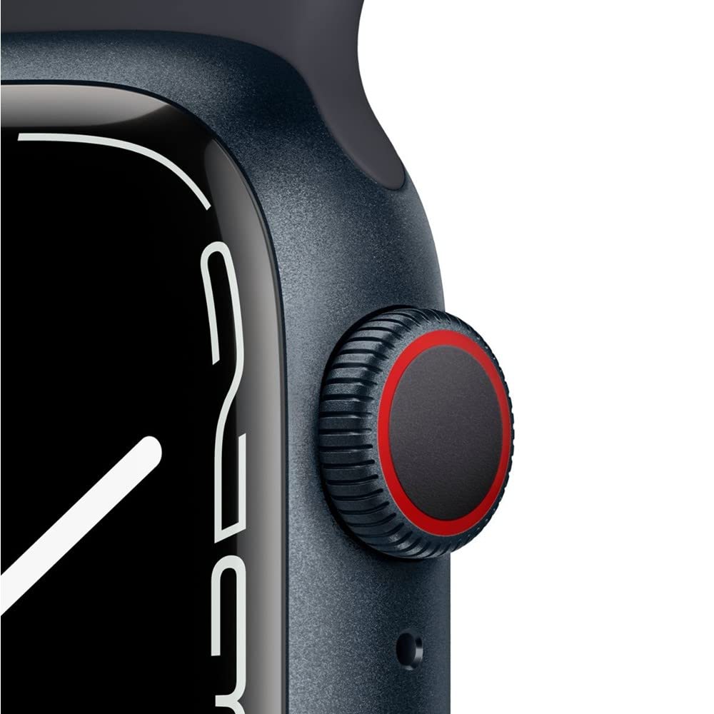 Apple Watch Series 7 (GPS, 41MM) Caja de aluminio azul con correa deportiva azul abismo, Regular (Reacondicionado)