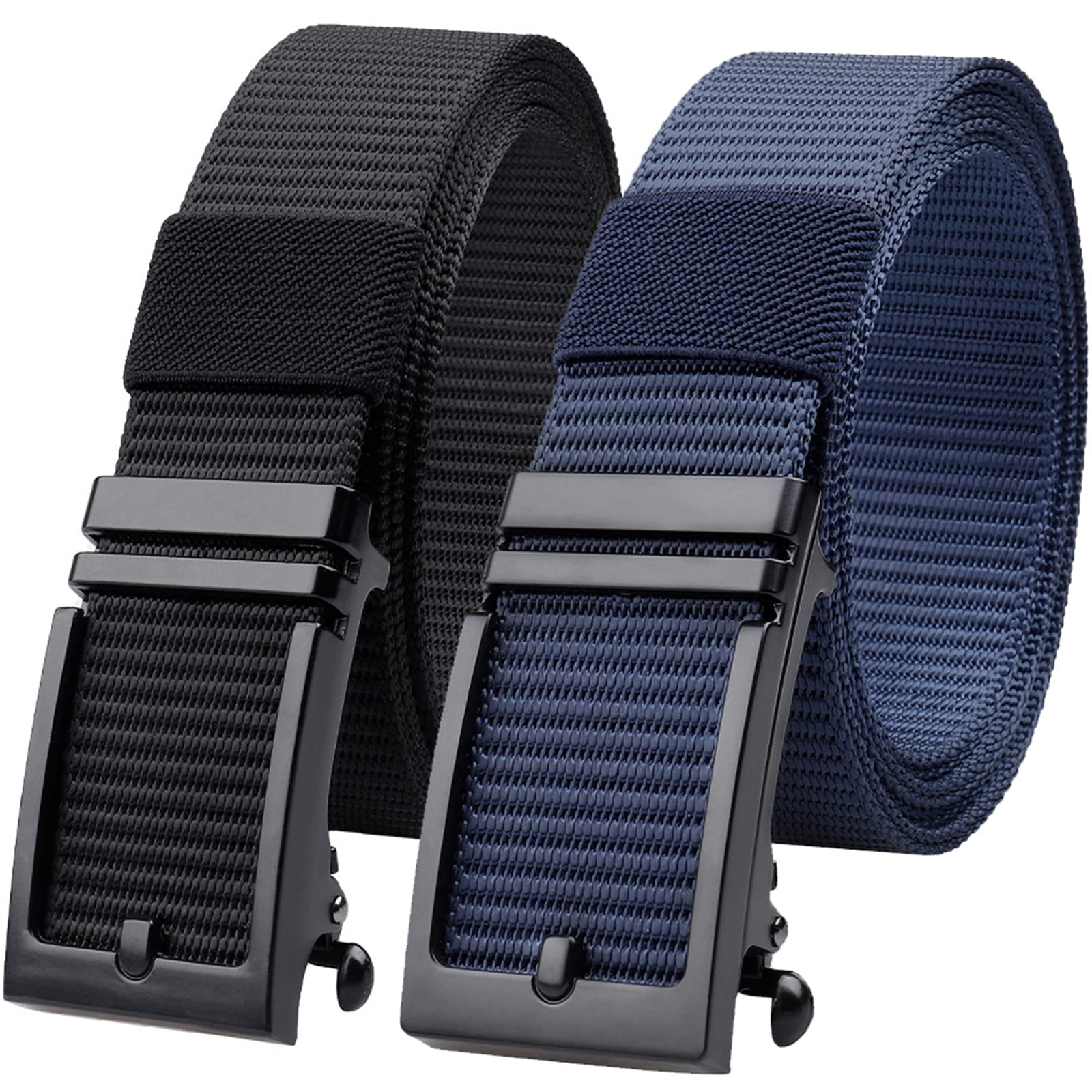 Cinturón Hombre 2PCS,Cinturones para hombre Casual,cinturones de golf,cinturón de nailon,cinturón táctico,Aspecto exquisito, duradero, hebilla automática ajustable,fácil de usar.