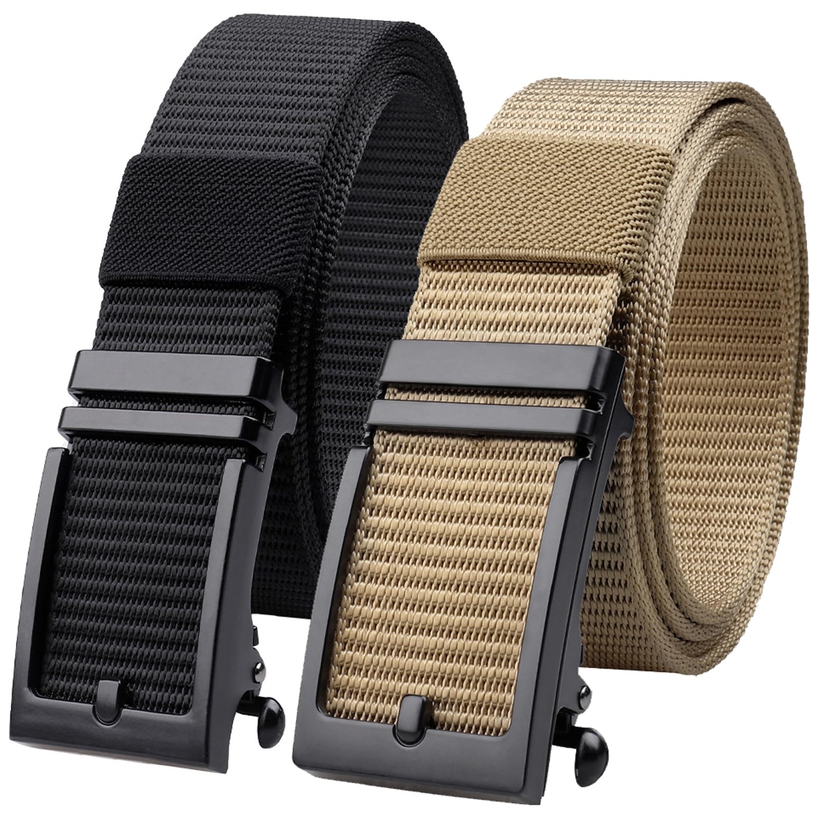 Cinturón Hombre 2PCS,Cinturones para hombre Casual,cinturones de golf,cinturón de nailon,cinturón táctico,Aspecto exquisito, duradero, hebilla automática ajustable,fácil de usar.