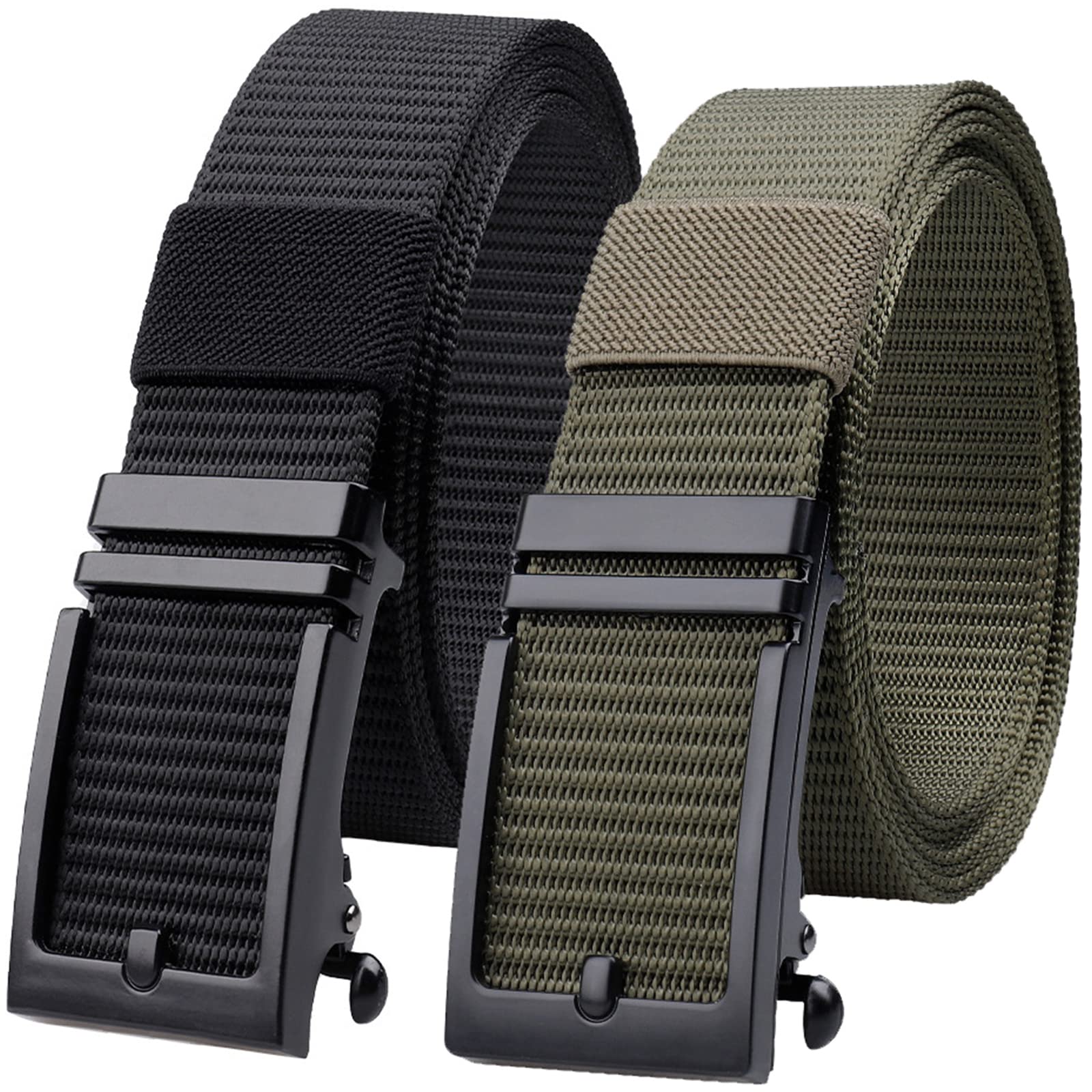 Cinturón Hombre 2PCS,Cinturones para hombre Casual,cinturones de golf,cinturón de nailon,cinturón táctico,Aspecto exquisito, duradero, hebilla automática ajustable,fácil de usar.