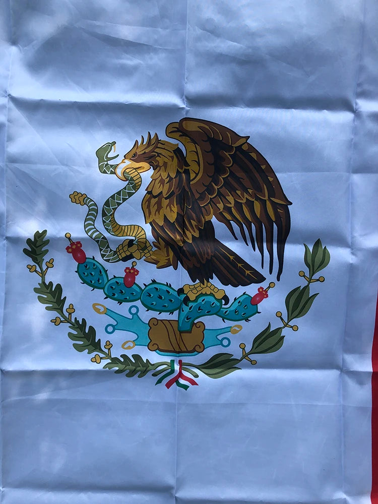 Bandera nacional de México 60x90cm 90X150cm poliéster colgante impreso Mex Mx banderas nacionales mexicanas pancarta mexicana para decoración
