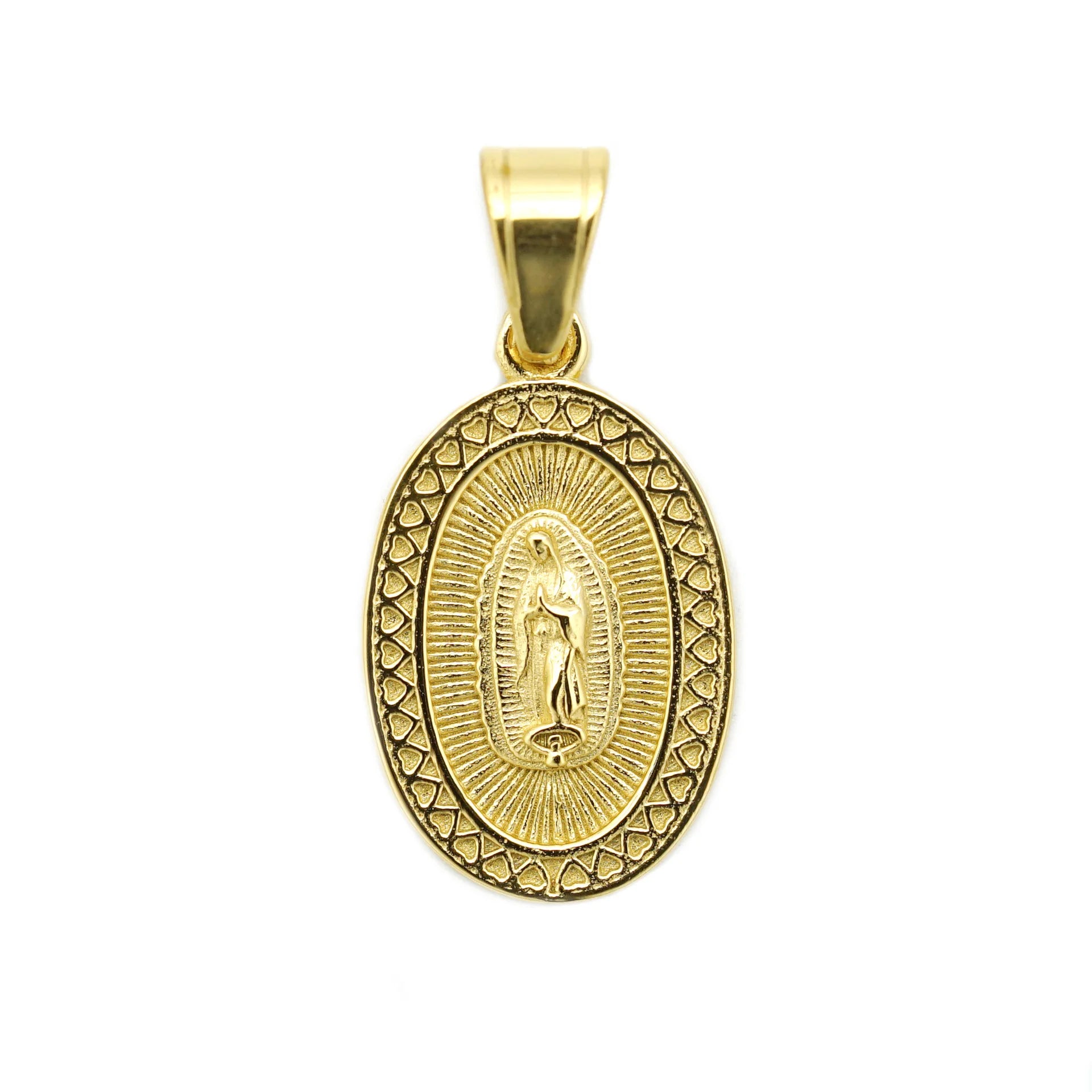 Collares católica para hombres y mujeres, colgante de acero inoxidable 316L, Color dorado, madre religiosa, Virgen María, joyería, regalos de navidad