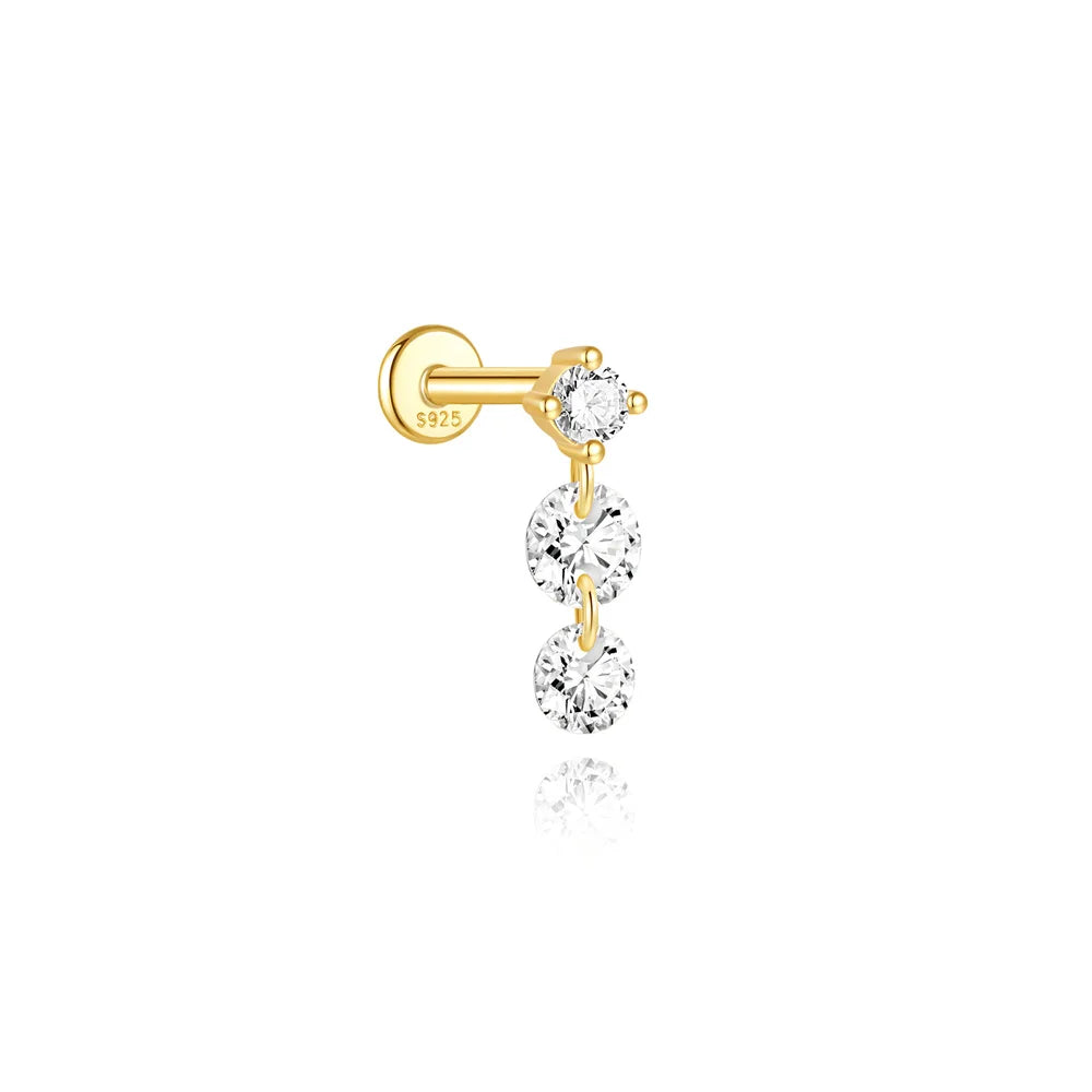 AIDE-pendiente Piercing de hélice plana con bola redonda de corazón, pendientes de plata de ley 925 con circonita geométrica, exquisitos pendientes de baratijas