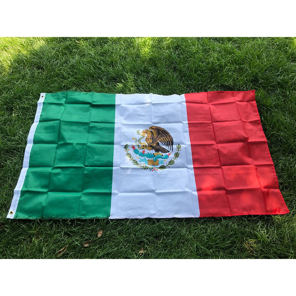 Bandera nacional de México 60x90cm 90X150cm poliéster colgante impreso Mex Mx banderas nacionales mexicanas pancarta mexicana para decoración