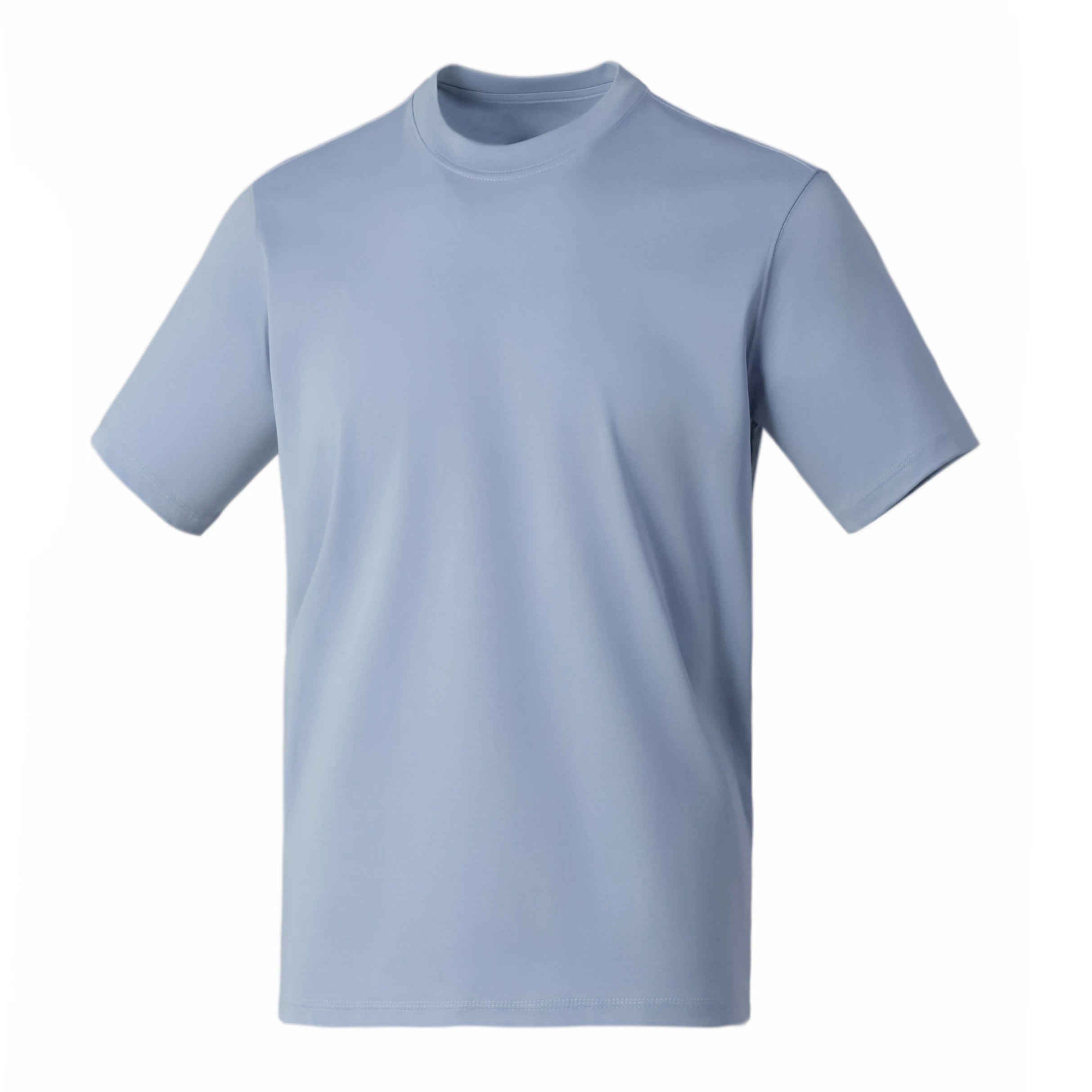 Camiseta de Manga Corta para Hombre, de Algodón Mercerizado 100% con Nitrógeno Líquido de Alta Gama, Cuello Redondo, Holgada, Estilo Básico para Verano