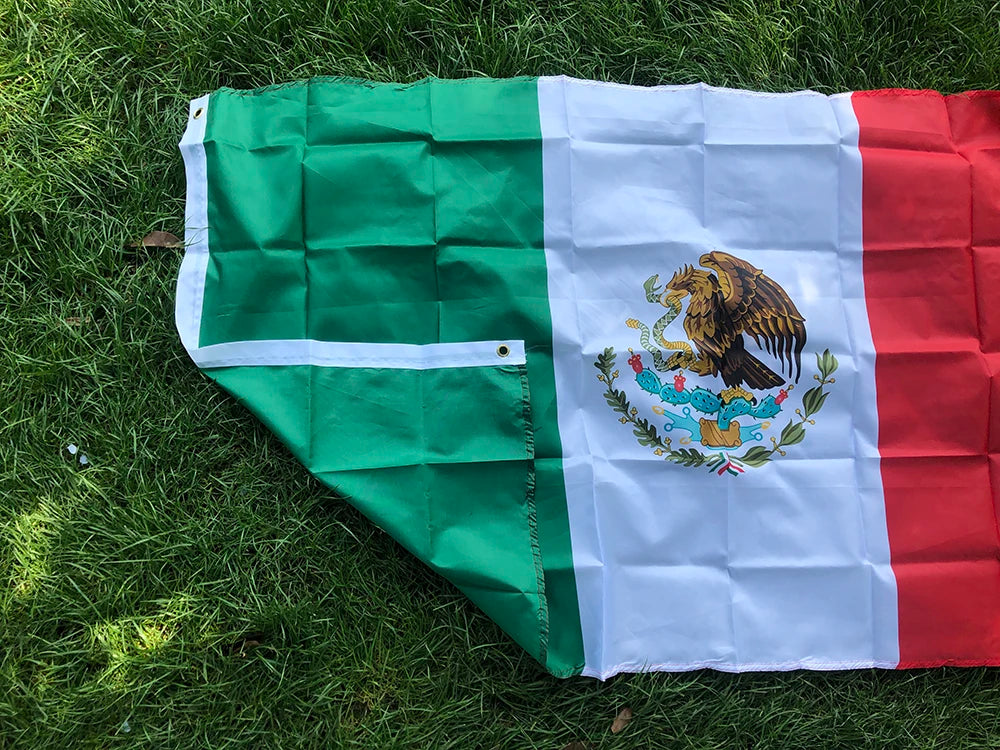 Bandera nacional de México 60x90cm 90X150cm poliéster colgante impreso Mex Mx banderas nacionales mexicanas pancarta mexicana para decoración
