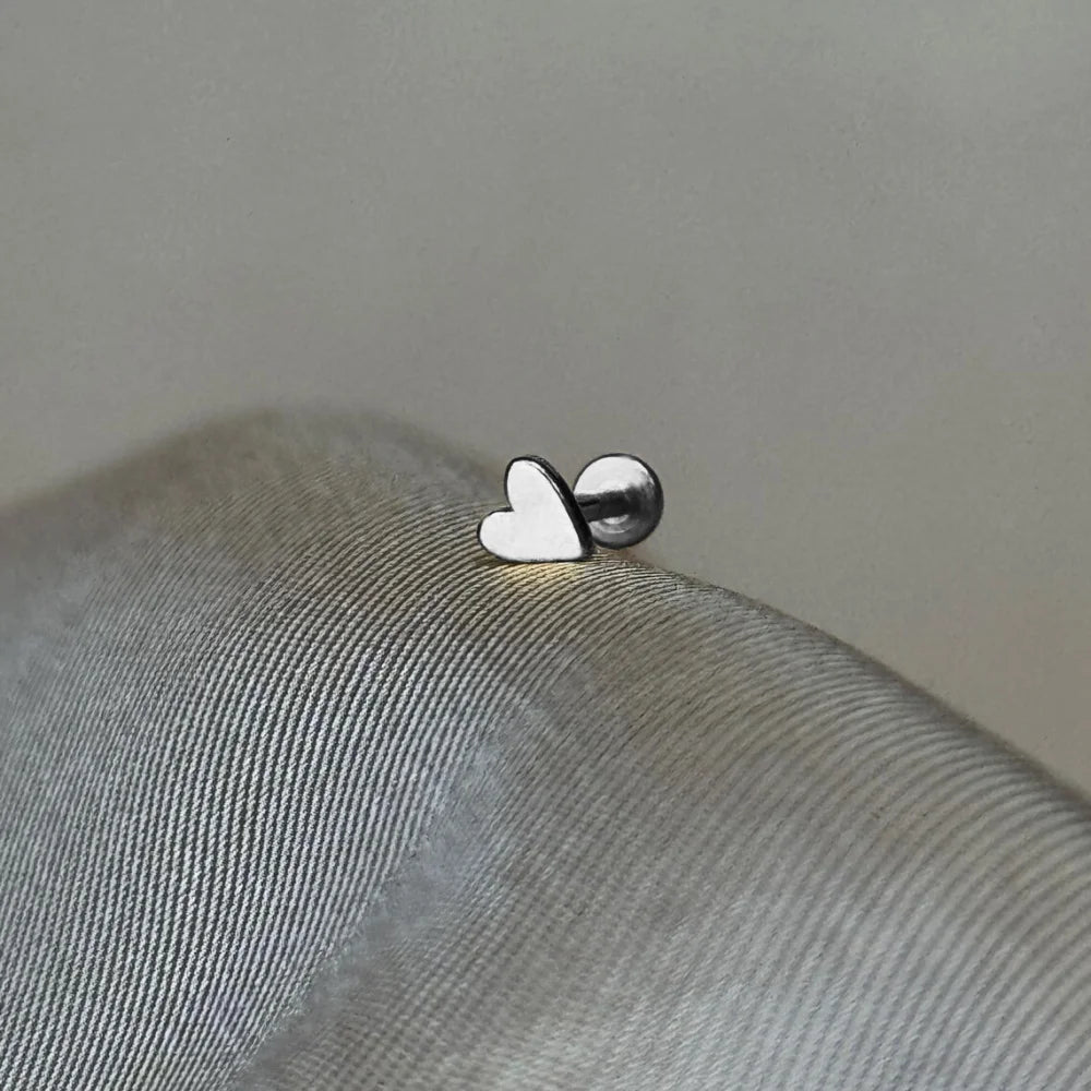 AIDE-pendiente Piercing de hélice plana con bola redonda de corazón, pendientes de plata de ley 925 con circonita geométrica, exquisitos pendientes de baratijas