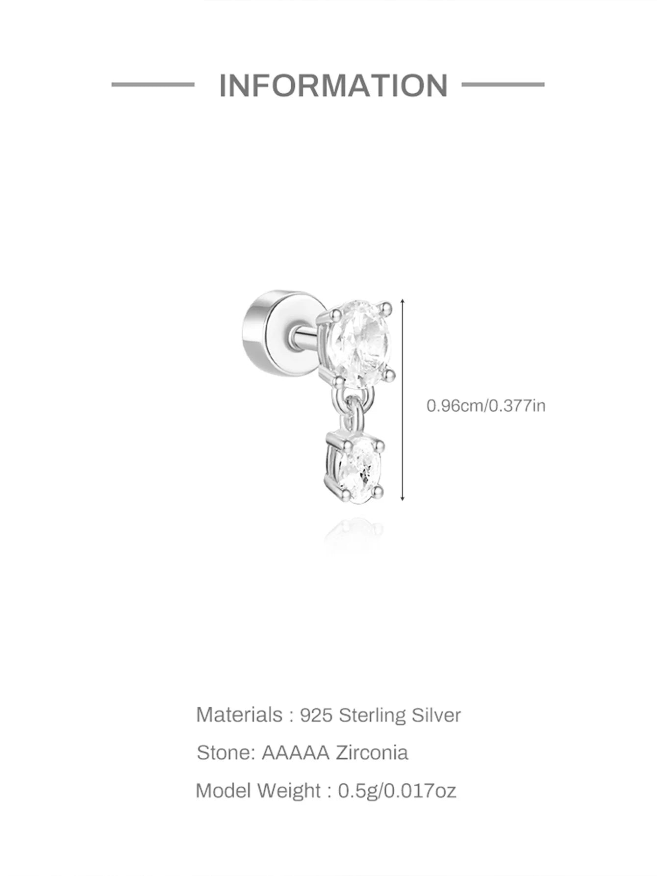 AIDE-pendiente Piercing de hélice plana con bola redonda de corazón, pendientes de plata de ley 925 con circonita geométrica, exquisitos pendientes de baratijas