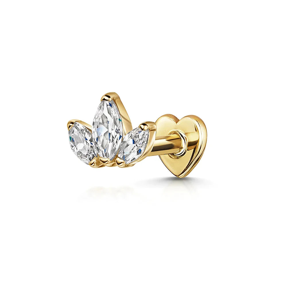 AIDE-pendiente Piercing de hélice plana con bola redonda de corazón, pendientes de plata de ley 925 con circonita geométrica, exquisitos pendientes de baratijas