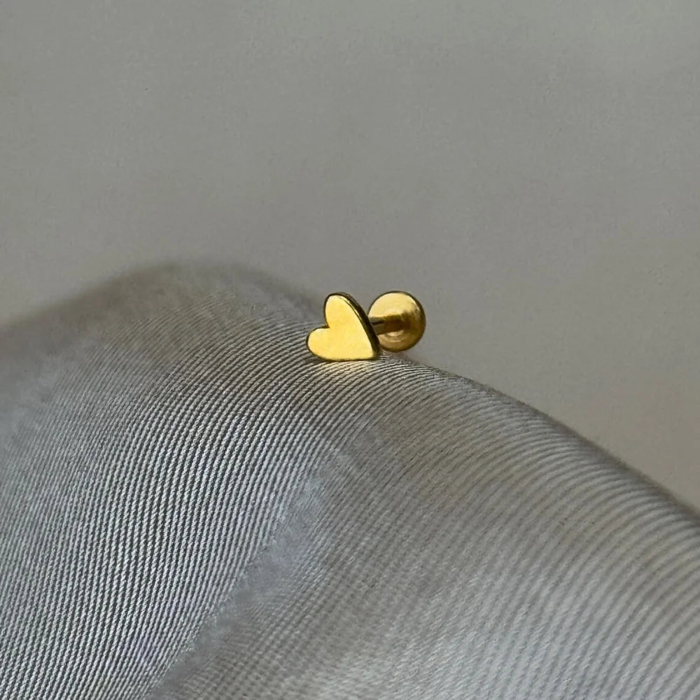 AIDE-pendiente Piercing de hélice plana con bola redonda de corazón, pendientes de plata de ley 925 con circonita geométrica, exquisitos pendientes de baratijas