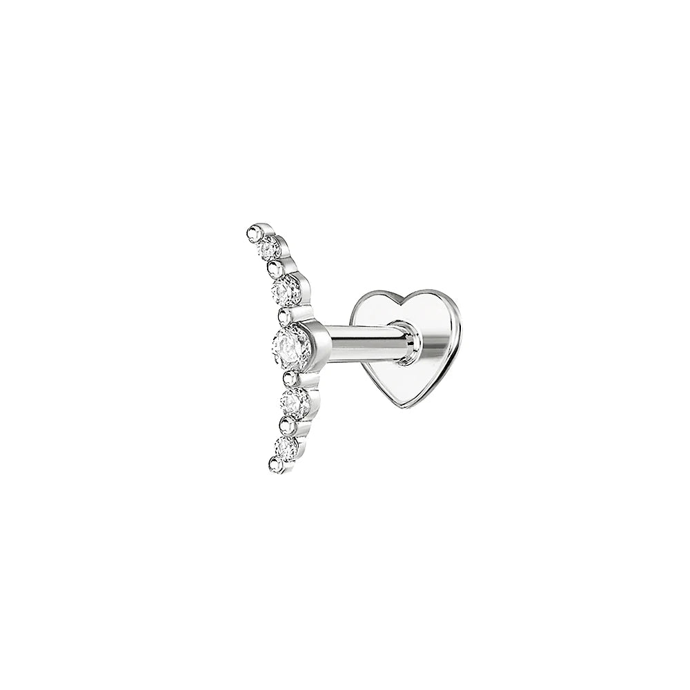 AIDE-pendiente Piercing de hélice plana con bola redonda de corazón, pendientes de plata de ley 925 con circonita geométrica, exquisitos pendientes de baratijas