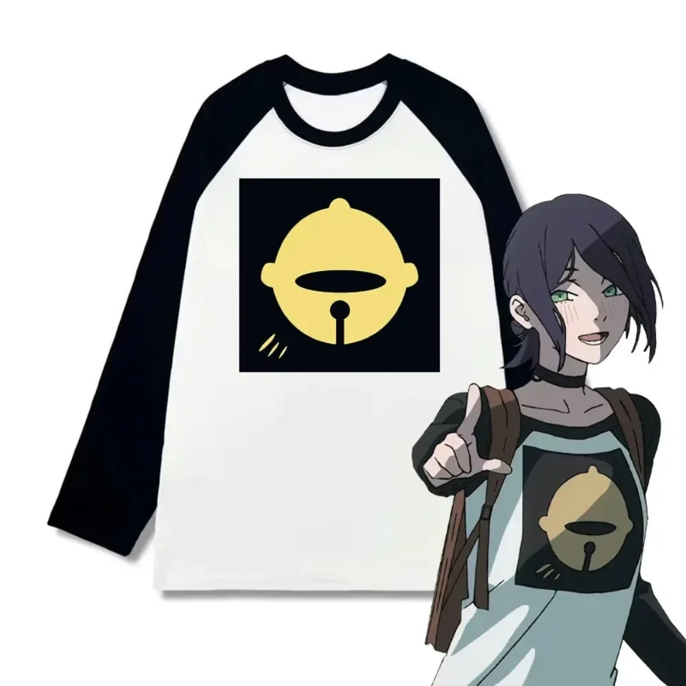 Camiseta de manga larga de Anime Reze, Cosplay de gran tamaño, motosierra Vintage, ropa para hombres y mujeres, Camiseta de Manga japonesa, ropa Harajuku Y2k