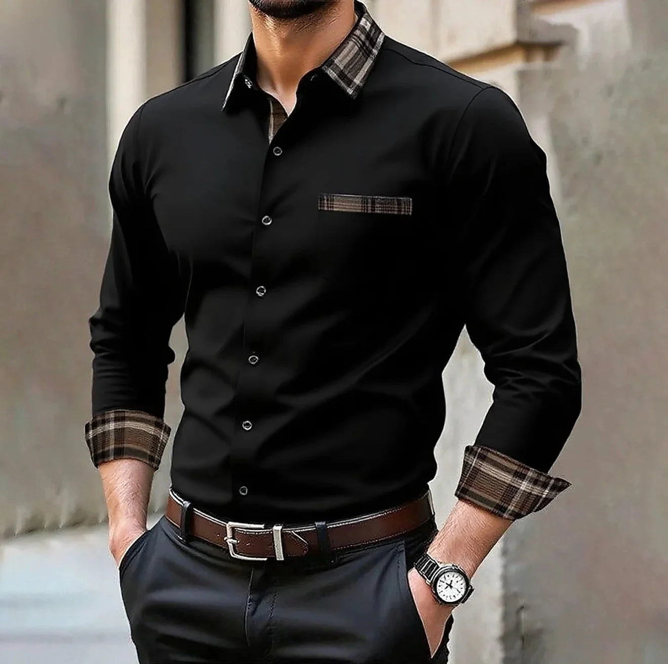 Camisa formal informal de color sólido para hombre en 14 colores, camisa de manga larga cómoda a la moda para boda y exteriores, talla grande XS-6XL