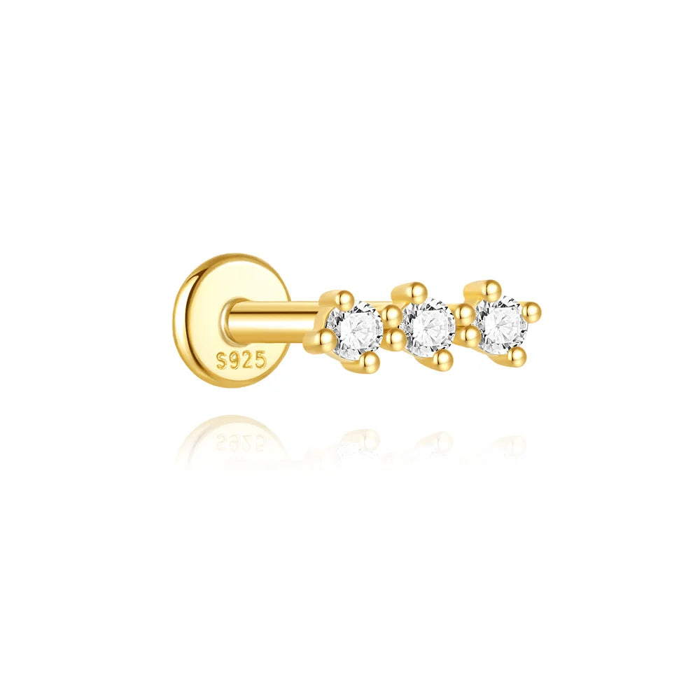 AIDE-pendiente Piercing de hélice plana con bola redonda de corazón, pendientes de plata de ley 925 con circonita geométrica, exquisitos pendientes de baratijas