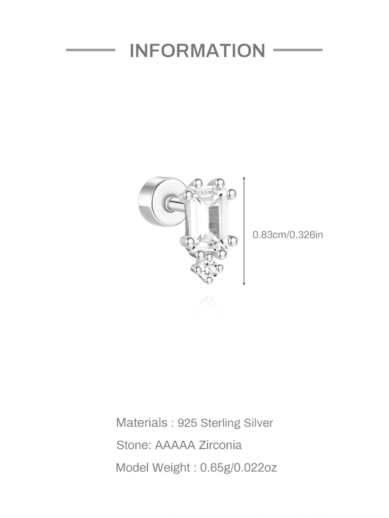 AIDE-pendiente Piercing de hélice plana con bola redonda de corazón, pendientes de plata de ley 925 con circonita geométrica, exquisitos pendientes de baratijas