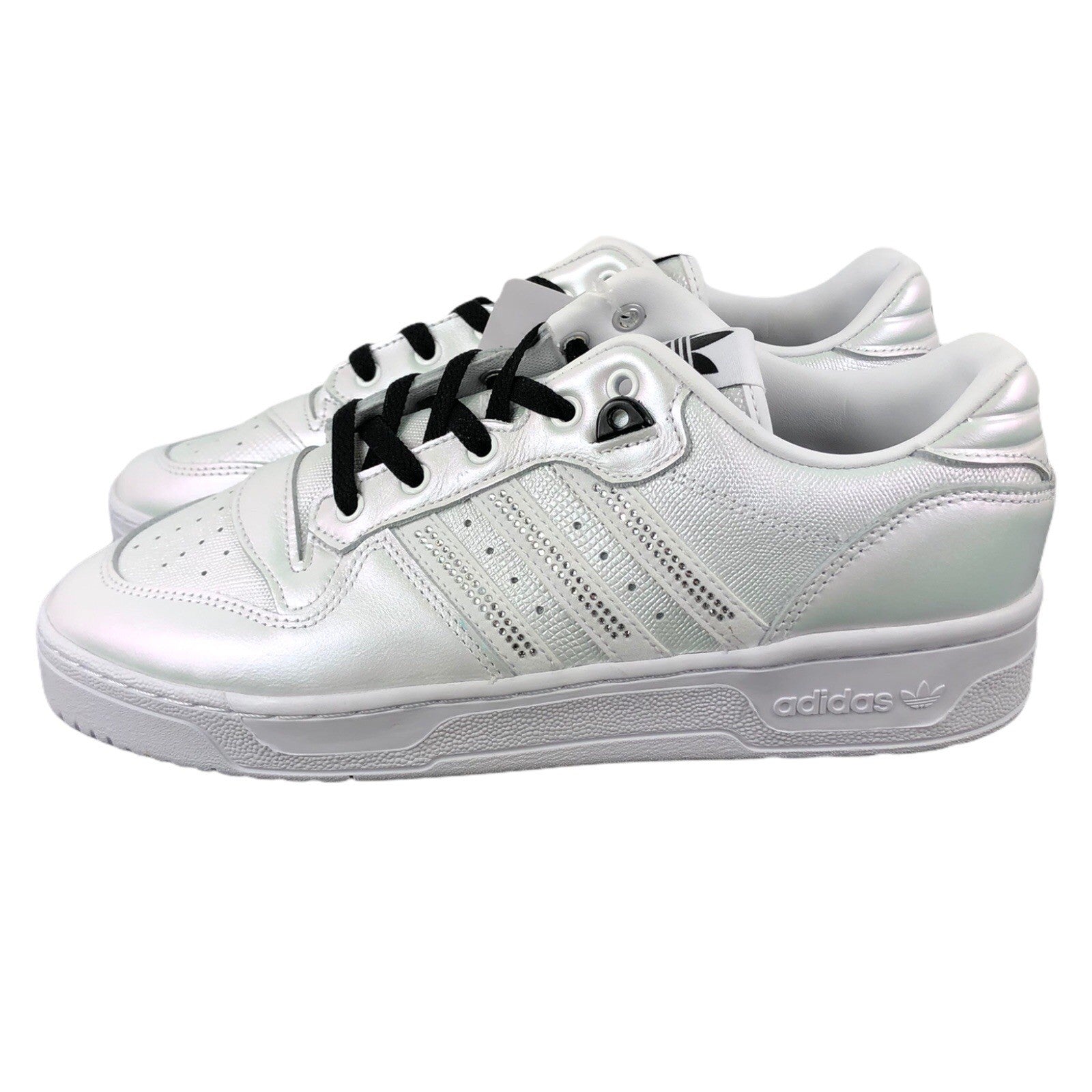 Adidas Low Rivalry Pearl Iridescent Bling Rhinestone Sneakers Womens Size 10 NEW