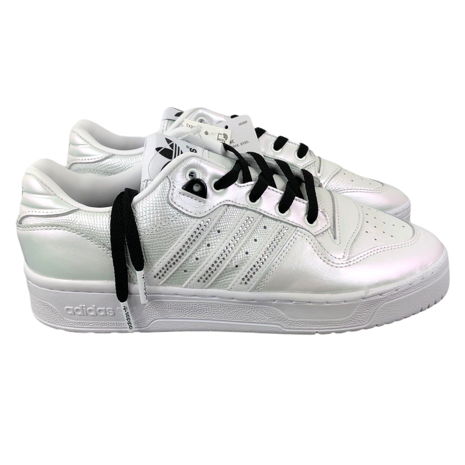 Adidas Low Rivalry Pearl Iridescent Bling Rhinestone Sneakers Womens Size 10 NEW